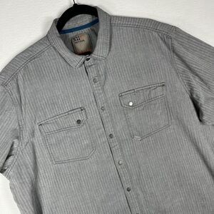 5.11 Tactical Shirt Men Extra Large XL Gray Stripe Short Sleeve Snap Button Up